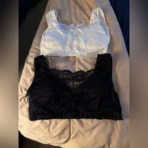 Lace Bralette Set in Black and White
